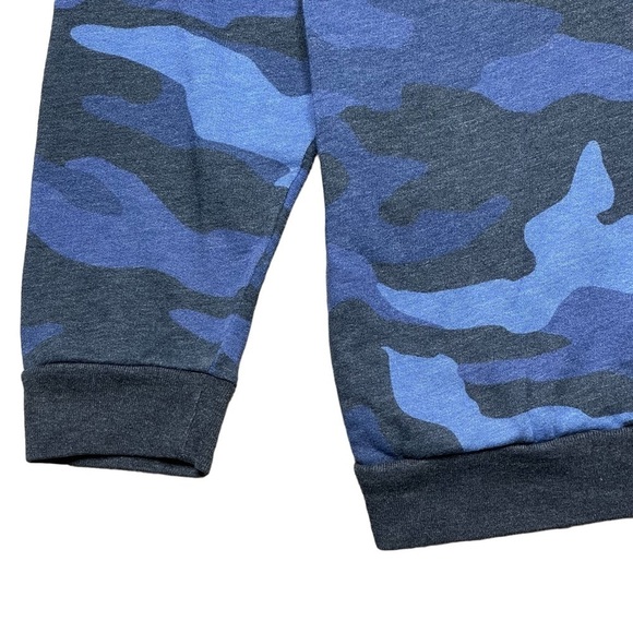 Pink Victorias Secret Sweatshirt Large Blue Camo Sherpa Funnel Neck Pullover - Picture 4 of 13